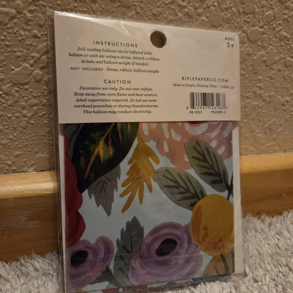 Anthropologie Rifle Paper Co. Floral Number 3 Foil Balloon - Picture 4 of 5